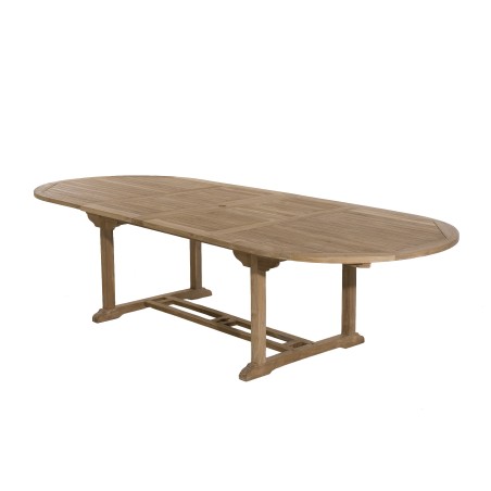 Teak and textilene garden set for 10/12 people FUN