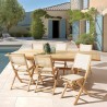 HARRIS - Lot No. 162 Teak and textilene garden furniture for 8/10 people