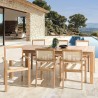 Teak and textilene garden set for 8/10 people