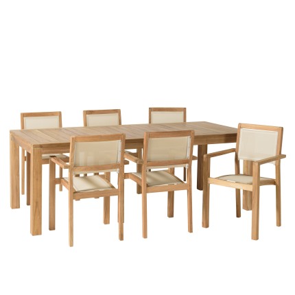 HARRIS - Lot No. 166 Teak and textilene garden furniture for 8/10 people