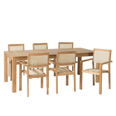 HARRIS - Lot No. 166 Teak and textilene garden furniture for 8/10 people