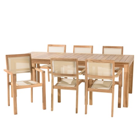 HARRIS - Lot No. 168 Teak and textilene garden furniture for 8/10 people