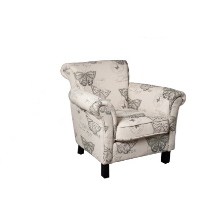 KATE White Fabric Butterfly Armchair - Elegant and Comfortable