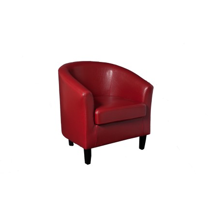 KATE - Fauteuil cabriolet NEW YORK rouge pieds noirs