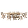 Teak and textilene garden set for 10/12 people FUN