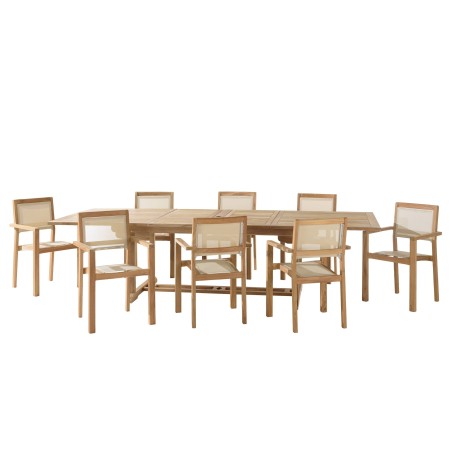 HARRIS - Lot No. 161 Teak and textilene garden furniture for 10/12 people