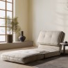 ANGELE - 1-seater convertible armchair in ecru fabric