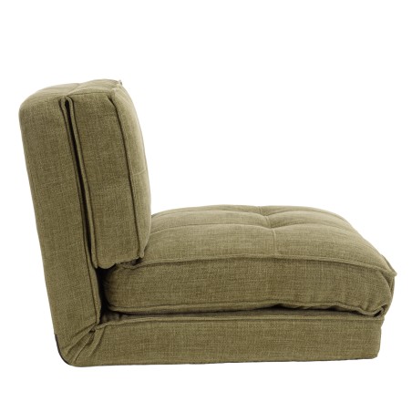 ANGELE - 1-seater convertible armchair in green fabric