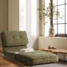 ANGELE - 1-seater convertible armchair in green fabric