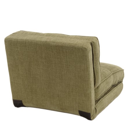 ANGELE - 1-seater convertible armchair in green fabric