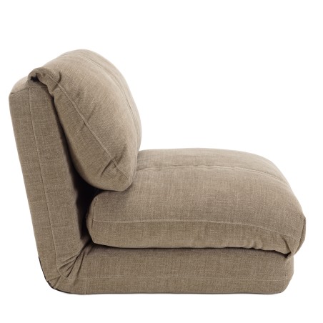 ANGELE - 1-seater multi-position armchair in taupe-colored fabric