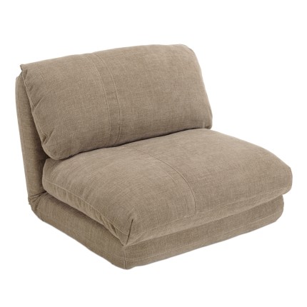 ANGELE - 1-seater multi-position armchair in taupe-colored fabric