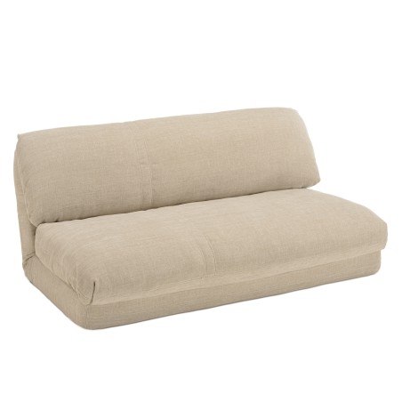ANGELE - 2-seater convertible armchair in beige fabric