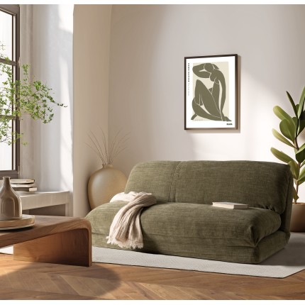 ANGELE - Chauffeuse convertible 2 places en tissu couleur vert