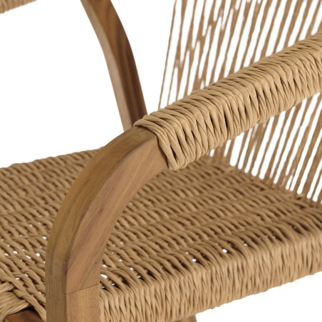 VICK - Lot de 2 fauteuils en acacia huilé et cordage synthétique