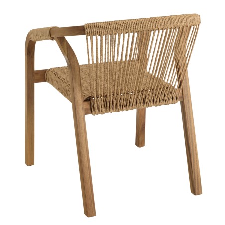 VICK - Lot de 2 fauteuils en acacia huilé et cordage synthétique