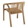 Set of 2 armchairs in oiled acacia and synthetic rope VICK