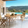 VICK - Garden table in oiled Angelica wood 200x90cm