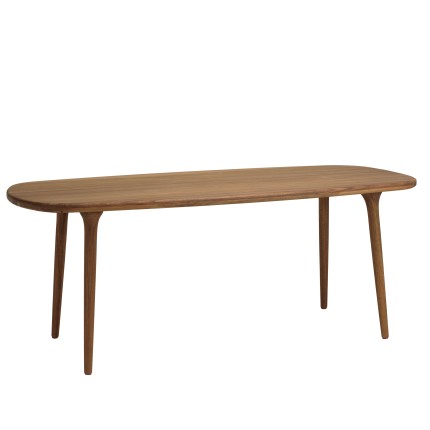 VICK - Table de jardin en bois d'Angélique huilé 200x90cm