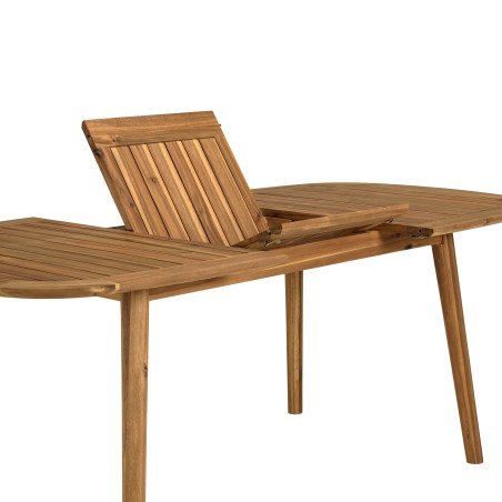 VICK - Table de jardin extensible en acacia huilé 150/200x100cm