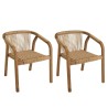 VICK - Lot de 2 fauteuils en acacia huilé et cordage synthétique
