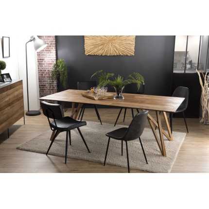 SECONDE MAIN - Table à manger 220x100cm teck recyclé pieds teck MAXENCE