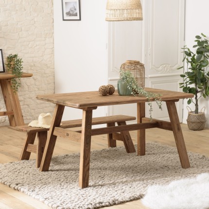 SECONDE MAIN - Table à manger en bois recyclé SANDY 140x75cm