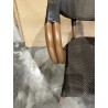 SECOND HAND - Set of 2 brown bistro garden chairs in steel and textilene