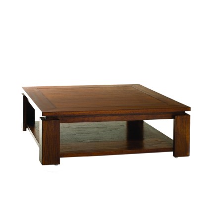 LORINE Square Brown Coffee Table 90x90cm - Mindi Wood