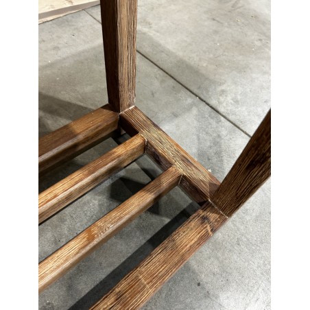 SECOND HAND - Small rectangular console with double top in dark concrete effect and acacia wood HECTOR