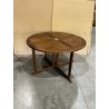 SECOND HAND - Garden table for 4/5 people - round butterfly leaf table in oiled teak wood MAEVA