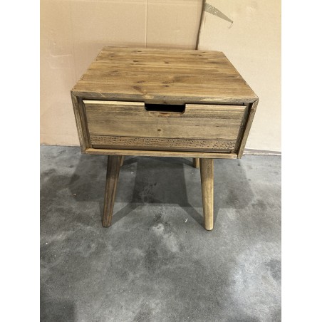 SECONDE MAIN - Chevet scandi bois marron 2 tiroirs Sapin ANDY