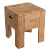 Tabouret carré 35x35cm bois Pin recyclé SANDY