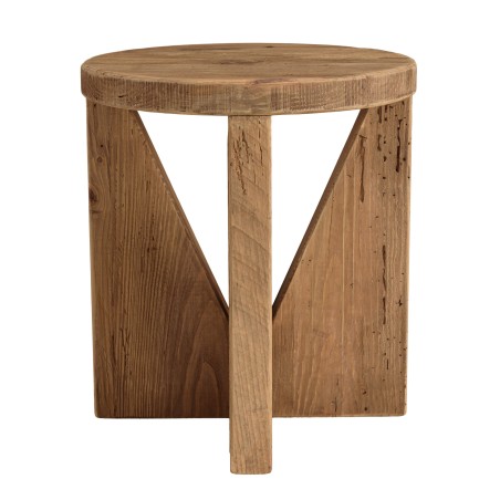 Tabouret rond 40x40cm bois Pin recyclé SANDY