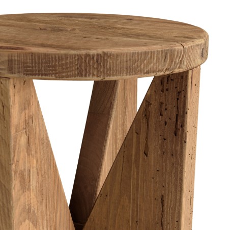 Tabouret rond 40x40cm bois Pin recyclé SANDY