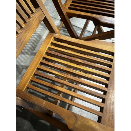 SECONDE MAIN - Lot de 2 chaises en teck huilé