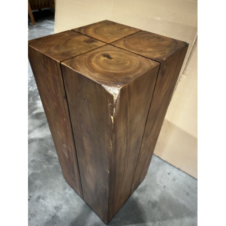 SECONDE MAIN - Table d'appoint carrée haute 38x38cm bois Suar