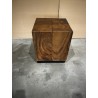 SAM Square Side Table 38x38cm Suar Wood with Black Base
