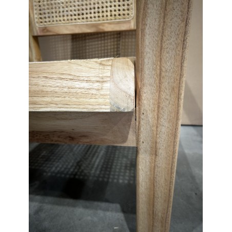 SECONDE MAIN - Fauteuil marron clair Mindi et cannage