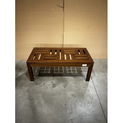 SECONDE MAIN - Table basse de jardin rectangulaire 100 x 50 cm en bois teck huilé