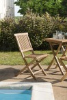 SECONDE MAIN - Ensemble de 2 chaises de jardin Java en bois Teck