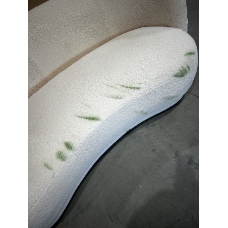 LEOPOLD - 3-seater Beanbag Sofa in Ecru Bouclé Fabric
