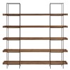 5-tier shelf unit in recycled pine with metal frame - DANDY