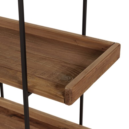 5-tier shelf unit in recycled pine with metal frame - DANDY