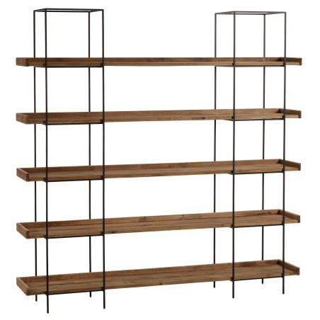 5-tier shelf unit in recycled pine with metal frame - DANDY