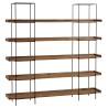 5-tier shelf unit in recycled pine with metal frame - DANDY