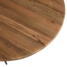 Round coffee table 90x90cm recycled pine wood and black metal legs - DANDY