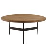 Table basse ronde 70x70cm bois Pin recyclé et pieds métal noir - DANDY