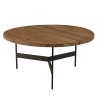 Round coffee table 70x70cm recycled pine wood and black metal legs - DANDY