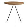 DANDY - Table basse ronde 70x70cm bois Pin recyclé et pieds métal noir